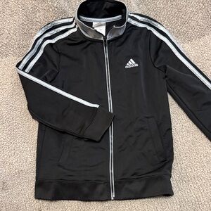 Adidas Black Jacket with Silver Accents Perfect Condition